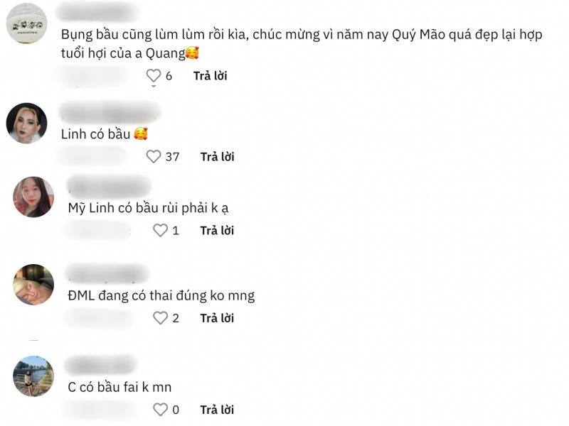 ên dưới phần bình luận, người hâm mộ đua nhau gửi lời chúc phúc đến cho cặp đôi vì tin rằng Đỗ Mỹ Linh đang mang thai.