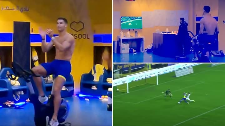 Hôm 7/1, đoạn video trên trang chủ Al Nassr quay lại cảnh CR7 vừa đạp xe trong phòng tập vừa theo dõi đội bóng mới đánh bại Al-Tai trong một trận đấu tại giải Saudi Pro League.