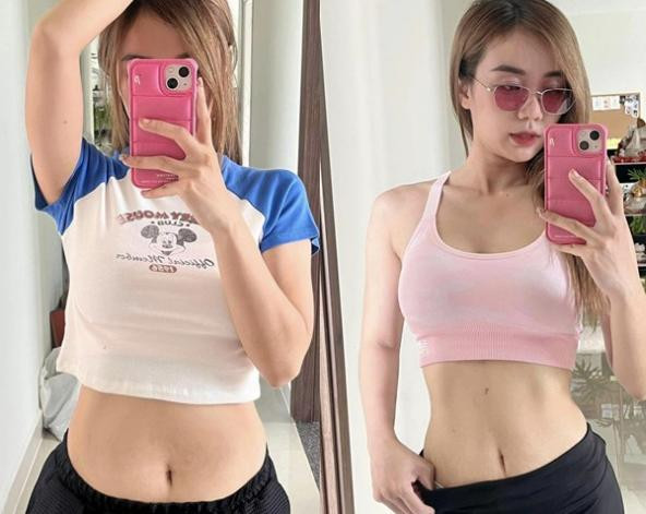rên trang Facebook cá nhân, cô nàng chia sẻ thành quả siết eo thon nhờ chăm chỉ tập luyện và giữ chế độ ăn uống lành mạnh.