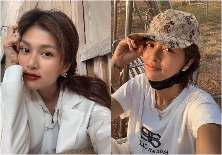 Trong bức ảnh so sánh giữa khi trang điểm và khi để mặt mộc, dân tình đều ngỡ ngàng trước phong độ làn da của bà mẹ 6 con. Mặc dù có phần đen nhẻm đi trông thấy so với trước kia, nhưng làn da khỏe khoắn, ít khuyết điểm này của nàng hậu chính là điều mà phụ nữ nào cũng ao ước.