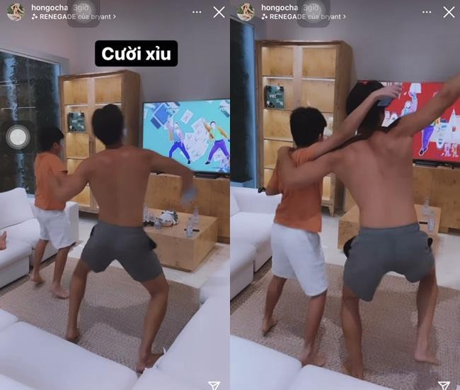 ới đây, Hồ Ngọc Hà chia sẻ đoạn clip ngắn trên trang cá nhân, ghi lại cảnh Kim Lý và Subeo nhảy nhót tưng bừng trong biệt thự triệu đô. Trong đó, khoảnh khắc nam diễn viên khoác vai Subeo "zẩy đầm" đặc biệt khiến nhiều người thích thú, trông họ chẳng khác nào cha con ruột.