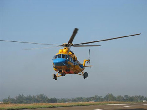 Trực thăng cứu hộ Mi-171 của Trung đoàn 917 bay đi Cà Mau chuẩn bị tham gia tìm kiếm, cứu nạn chiếc Boing 777-200ER số hiệu MH370 của Malaysia.
