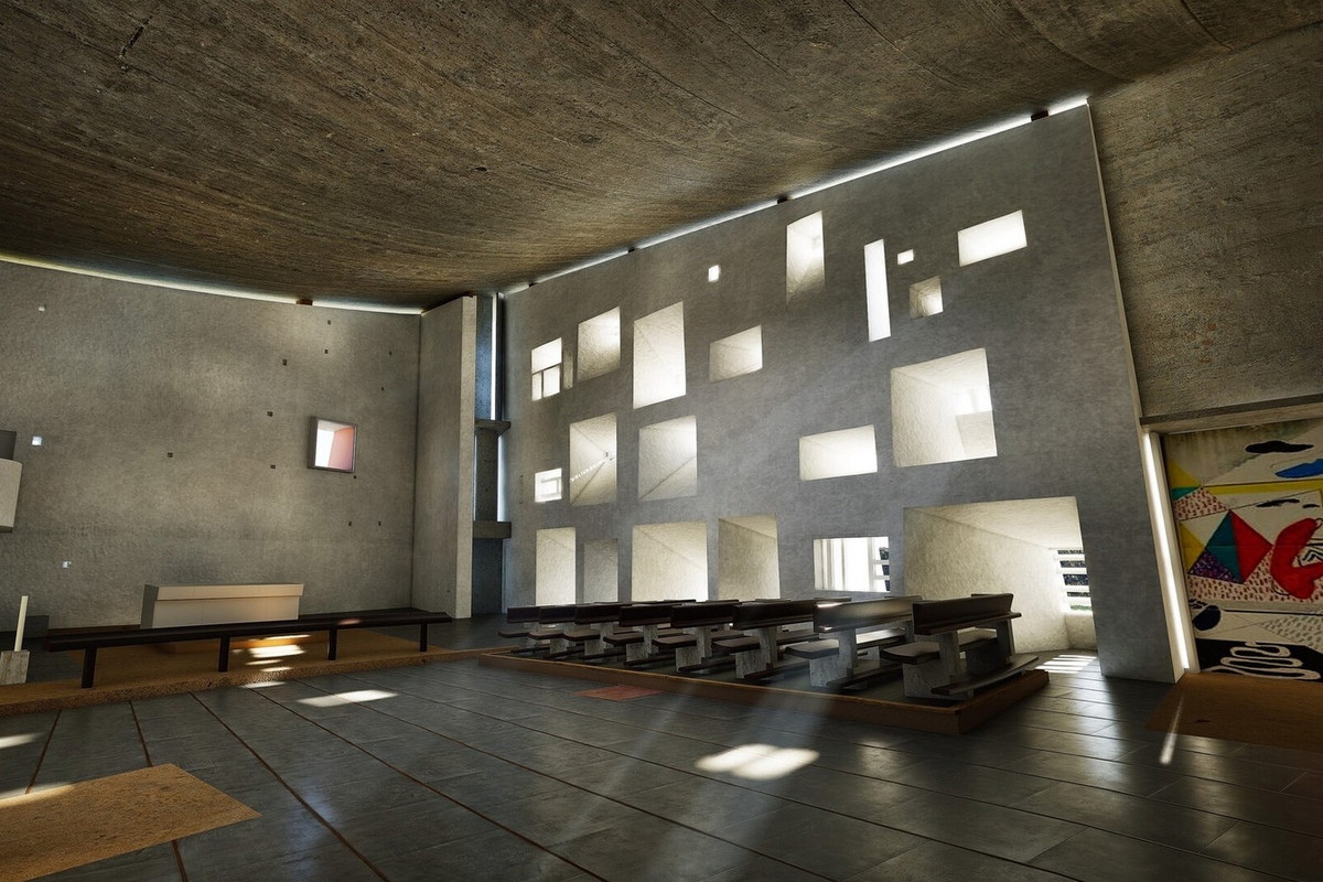 Một nét đặc sắc khác của công trình là cách bố trí các ô cửa sổ hứng ánh sáng rất kỳ lạ. Ảnh: ArtStation.