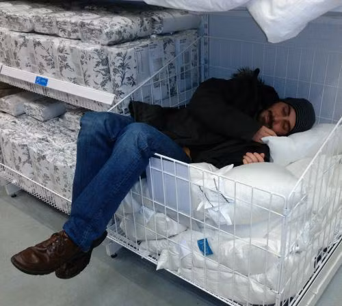 Tranh thủ chợp mắt bên chiếc gối êm.