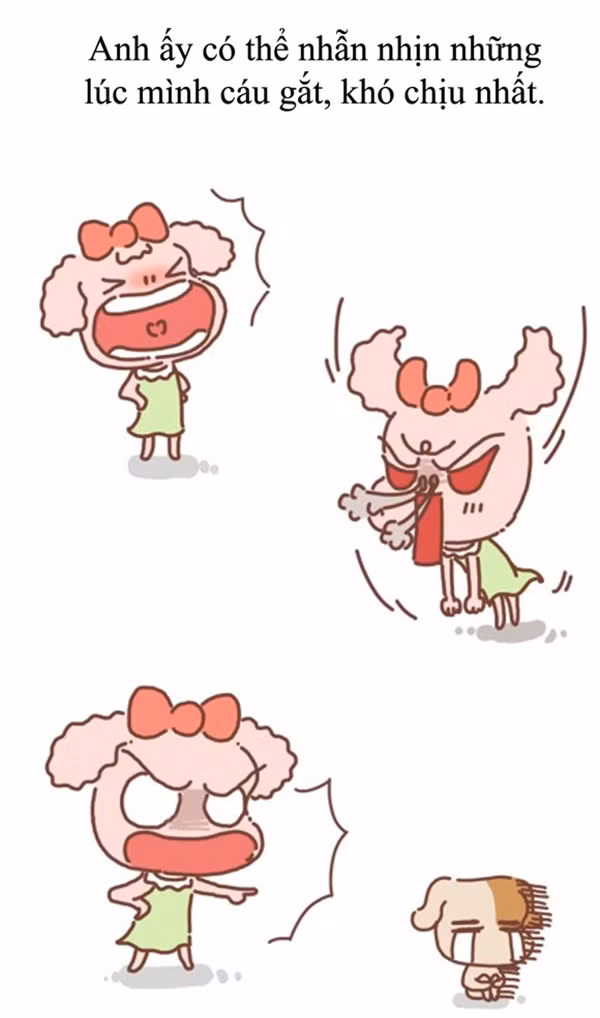 Nhẫn nhịn khi người yêu cáu gắt.