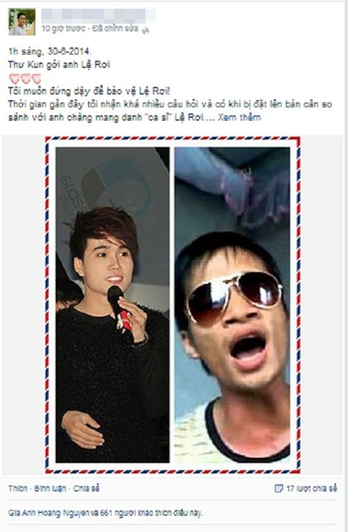 Bức tâm thư mà Quân Kun gửi Lệ Rơi nhận được hàng nghìn ý kiến bình luận trái chiều từ phía người xem.