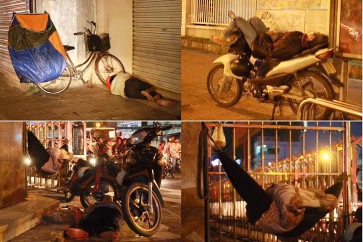 "Góc tối". Bức ảnh nhận được hơn 5.000 lượt like, cùng hàng nghìn lời bình luận bày tỏ sự thương cảm đối với những số phận có hoàn cảnh khó khăn. Những con người ấy, họ không có được những giấc ngủ trọn vẹn như bao người khác, đêm đêm phải nằm một góc đường để còn tính chuyện "kiếm miếng cơm".