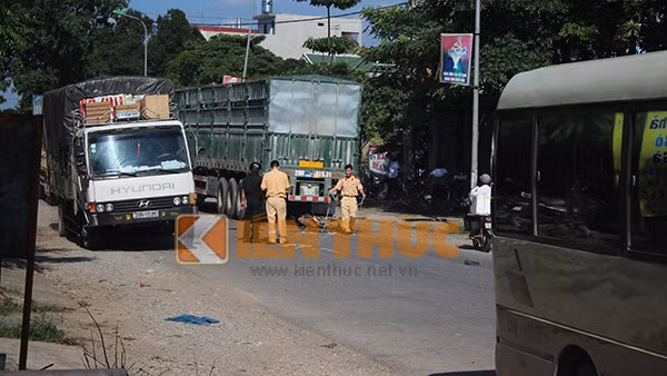 Hiện trường xảy ra vụ tai nạn.