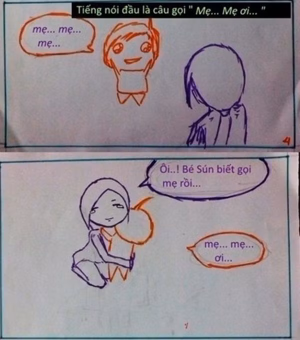 Câu nói đầu tiên là tiếng gọi "mẹ ơi".
