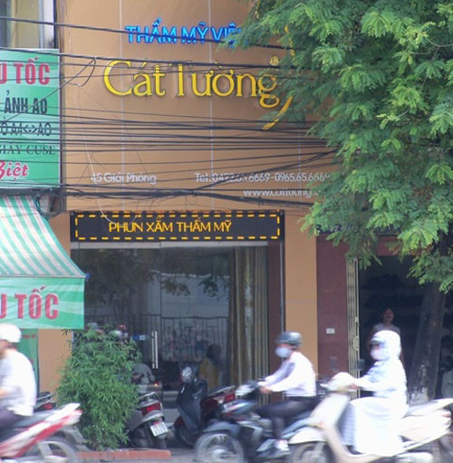 Thẩm mỹ viện Cát Tường, nơi xảy ra vụ án gây chấn động dư luận.