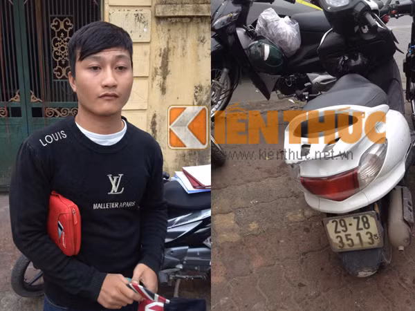 Nguyễn Văn Long cùng tang vật tại chốt 141.