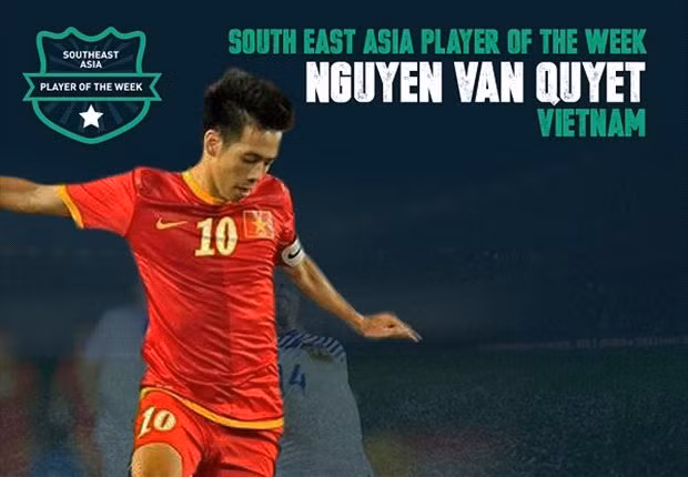 Văn Quyết được trang Goal phiên bản Malaysia bầu chọn là cầu thủ xuất sắc nhất Đông Nam Á tuần qua.