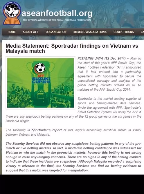 Tuy nhiên, các cầu thủ, người hâm mộ chân chính đã có thể phần nào nhẹ nhõm hơn khi mới đây AFF cùng các đối tác đã kết luận trận ĐT Việt Nam gặp ĐT Malaysia không có biểu hiện tiêu cực.