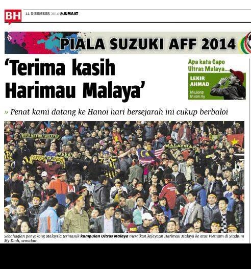 Báo chí Malaysia ngay lập tức có những bài viết tung hô, ca ngợi chiến thắng của đội nhà. Hình ảnh hơn 10 CĐV Malaysia có mặt trên sân Mỹ Đình được đăng trên khắp các mặt báo và họ ví von chiến thắng vừa rồi là một điều gì đó hết sức kỳ diệu, chiến công lớn lao.