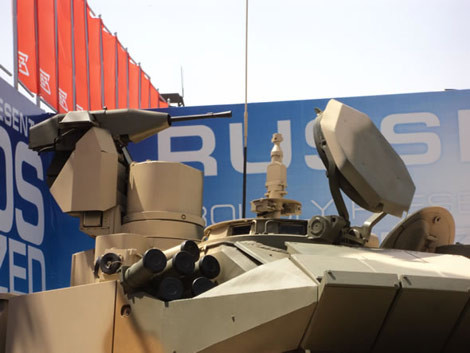 Súng máy tự động lắp trên xe tăng T-90MS.