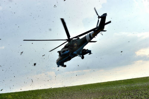 Máy bay trực thăng MI-24 của Quân đội Ukraine.