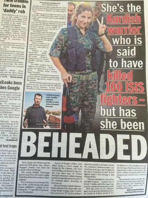 Bài báo về nữ chiến binh đã hạ hơn 100 tên lính IS