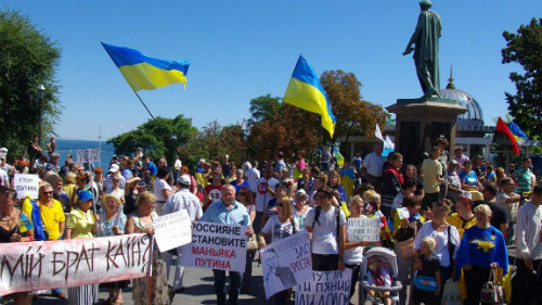 Biểu tình chống Nga ở Odessa.