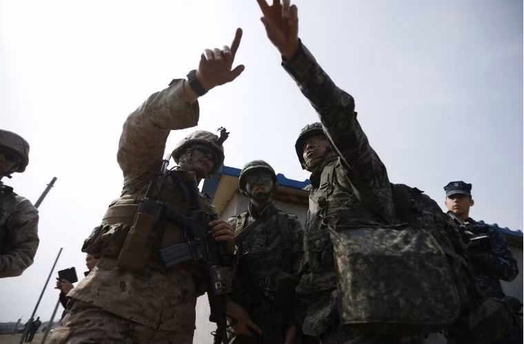 Mặc dù Mỹ và Hàn Quốc cho biết cuộc tập trận này chỉ mang mục đích tự vệ.