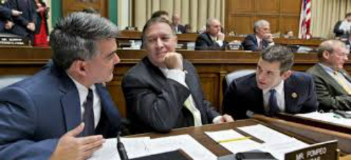 Nghị sĩ Adam Kinzinger (ngoài cùng bên trái) là người bảo trợ cho Nghị quyết 758.