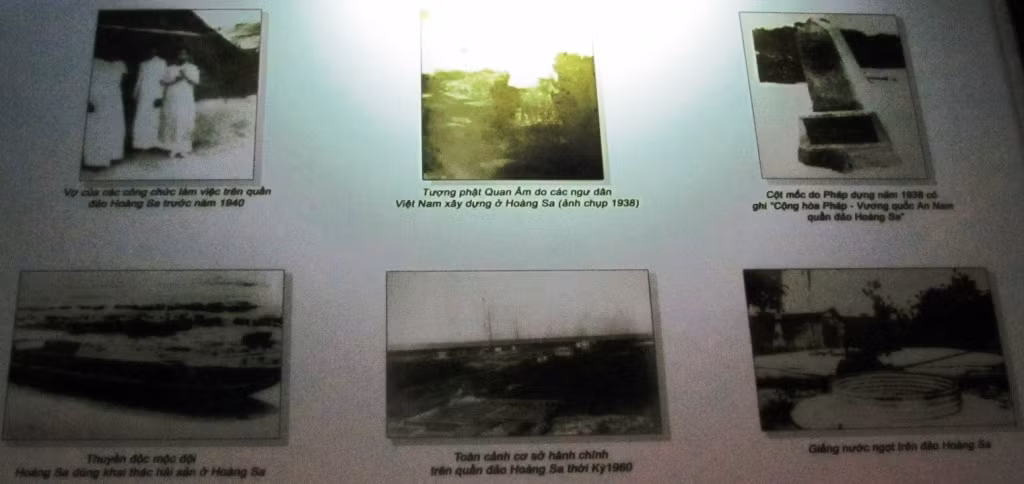 Hình ảnh tượng Phật, cột mốc tại Hoàng Sa năm 1938.