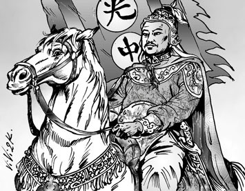 Hoàng đế Quang Trung trên đường ra Bắc Hà. Ảnh: Đại Đoàn Kết.