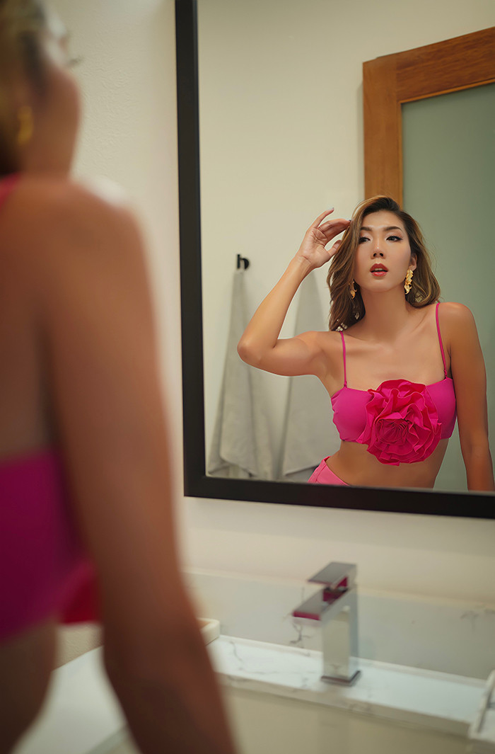 br/>Phòng tắm cũng là một không gian được Ngọc Quyên miêu tả 'rất chill'.