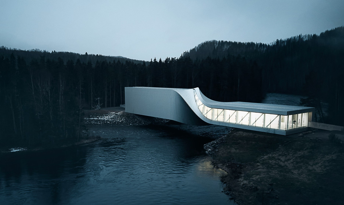 Cầu Xoắn (Na Uy) có thiết kế đầy tính nghệ thuật và dẫn trước xu hướng tương lai. Hoàn thành vào năm 2019, cây cầu sở hữu ba cấu trúc trong một. Đây vừa là bảo tàng, vừa là cây cầu, vừa là tác phẩm điêu khắc. Nằm vắt vẻo trên mặt hồ với xung quanh xanh mát, cầu Xoắn là một trong những cây cầu đẹp nhất thế giới dành cho những ai yêu thiên nhiên. Ảnh: ArchDaily.