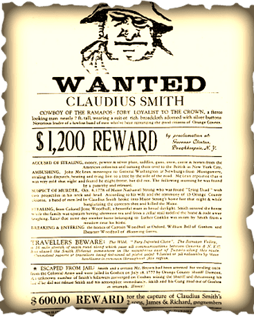 Khi băng đảng của Smith sát hại Thiếu tá phe Ái quốc là Nathaniel Strong trong một vụ cướp, một lệnh truy nã đặc biệt đã được ban bố, với phần thưởng 1.200 USD cho ai bắt được gã tướng cướp vùng New York.