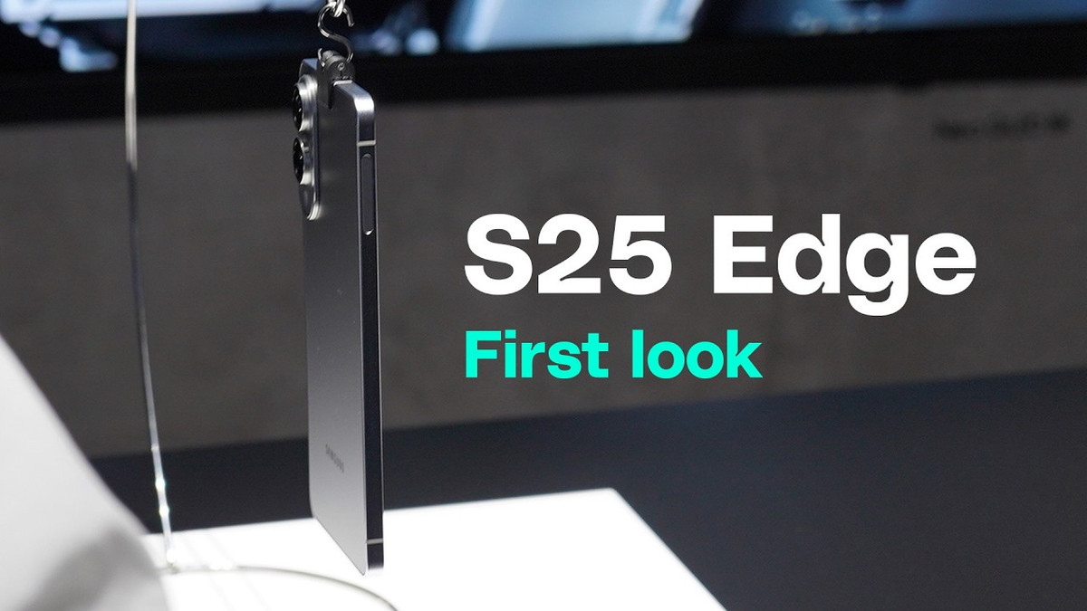 Thay vì cái tên Slim như dự đoán, model này mang tên S25 Edge. Hãng Hàn Quốc cũng chỉ dành ít giây cuối sự kiện để tiết lộ về sản phẩm mới với mô tả là "sự kết tinh của công nghệ tiên tiến nhất". Ảnh: Unpacked Live