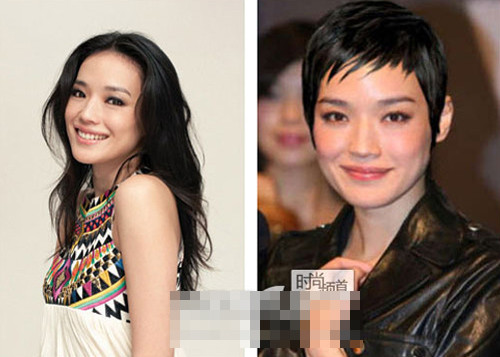 Khuôn mặt to và vuông của Thư Kỳ cũng không hợp với style tóc tém.