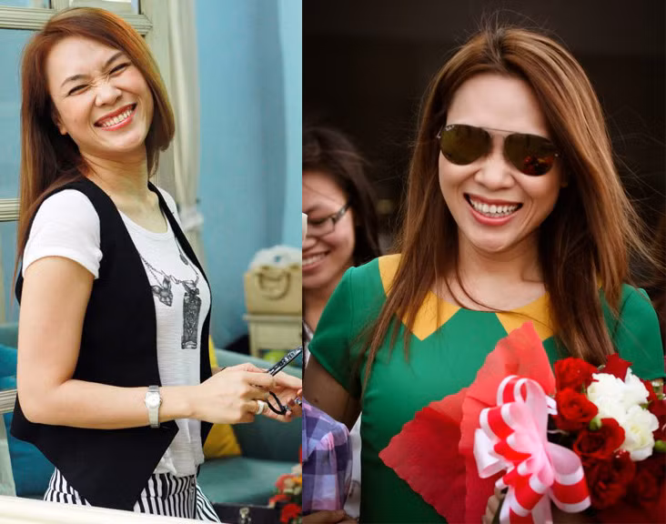 Nụ cười của Mỹ Tâm ngoài đời thường. Cô ca sĩ vui sướng khi được các fan quan tâm.