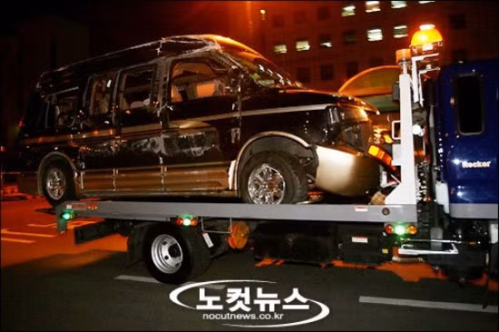 Chiếc xe tai nạn của Super Junior.