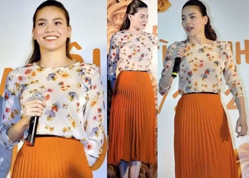 Được đánh giá là "nữ hoàng giải trí" mặc đẹp nhất nhì showbiz Việt, thế nhưng Hồ Ngọc Hà lại có niềm đam mê với các sản phẩm thời trang bình dân, thuộc dòng hàng ứng dụng của thương hiệu Zara, Top Shop, H&M... Nữ ca sĩ luôn là người đón đầu sử dụng các sản phẩm mới. Trong ảnh là mẫu áo họa tiết mùa hè 2012 được Hồ Ngọc Hà ưu ái trưng diện và nhiều sao Việt cũng ưa chuộng sau đó không lâu.