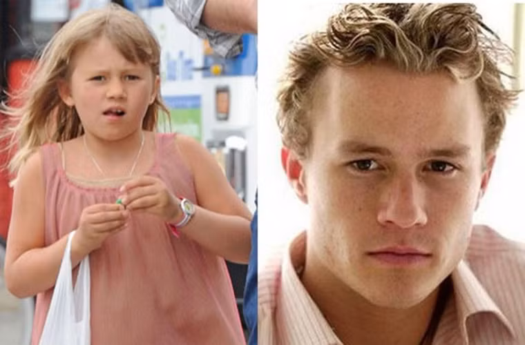 Khi nam tài tử Heath Ledger qua đời vì dùng thuốc quá liều, con gái của anh với bạn gái cũ, nữ diễn viên Michelle Williams mới 3 tuổi. Giờ cô bé Matilda đã 9 tuổi và càng lớn càng giống bố y hệt từ khuôn mặt, ánh mắt, cái mũi, khuôn miệng...