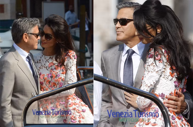 Sau đám cưới một ngày, ngày 28/9, cặp tân lang – tân nương rạng rỡ đãi khách mời bữa trưa tại khách sạn Cipriani, Venice.