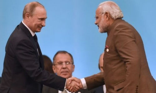 Tổng thống Nga Vladimir Putin và Thủ tướng Ấn Độ Thủ tướng Ấn Độ Narendra Modi.