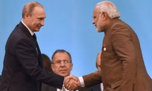 Tổng thống Nga Vladimir Putin và Thủ tướng Ấn Độ Thủ tướng Ấn Độ Narendra Modi.