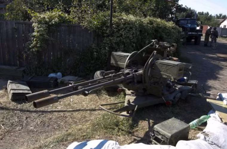 Một điểm kiểm soát của Quân đội Ukraine ở Lugansk.