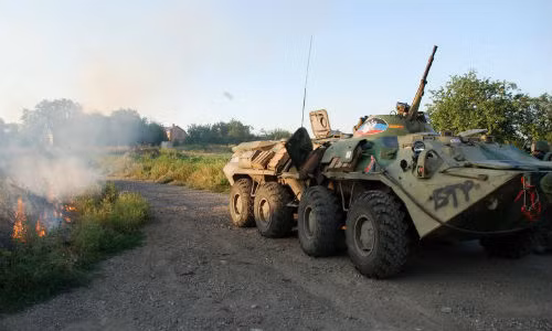 Xe bọc thép của Ukraine ở miền đông.