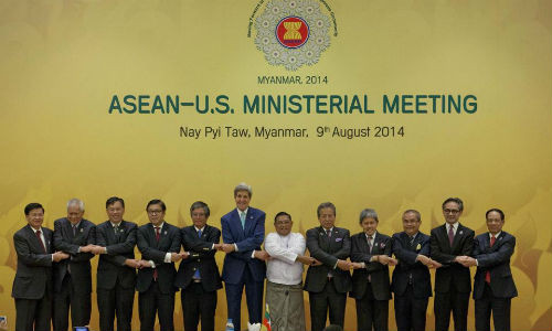 Ngoại trưởng Mỹ John Kerry và ngoại trưởng các nước ASEAN.