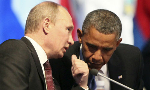 Tổng thống Nga Vladimir Putin và Tổng thống Mỹ Barack Obama.
