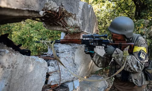 Binh sĩ Ukraine ở gần Donetsk.