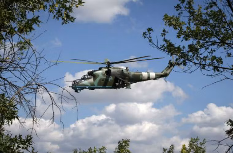 Trực thăng Mi-24 của Quân đội Ukraine ở Kramatorsk.