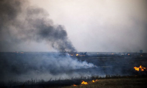 Khu vực máy bay MiG-29 của Ukraine bị bắn rơi.