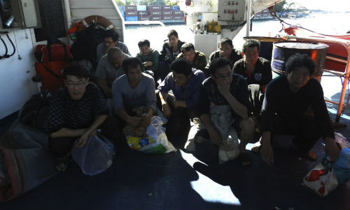 Ngư dân Trung Quốc bị bắt giữ ở biển Sulu.