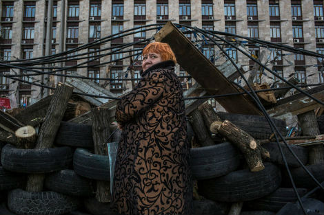 Người biểu tình ở Donetsk muốn tổ chức trưng cầu dân ý để ly khai Ukraine và gia nhập Nga.