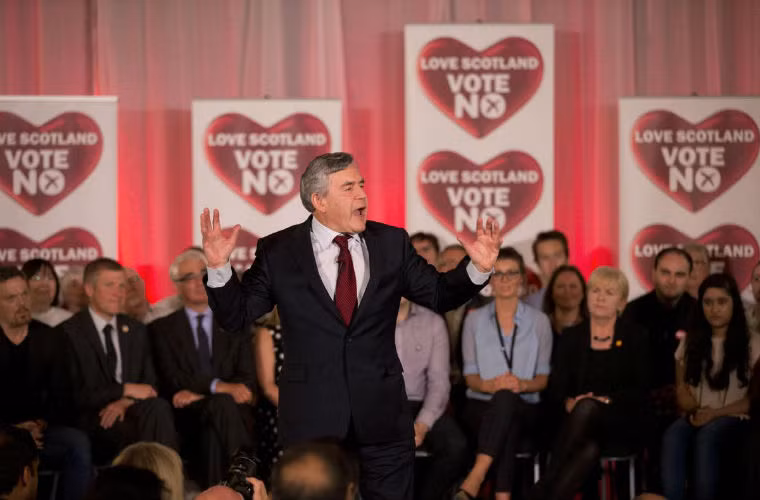 Cựu Thủ tướng Anh Gordon Brown diễn thuyết cho chiến dịch phản đối việc Scotland tách ra khỏi Liên hiệp Anh.