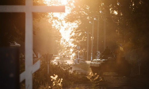 Xe tăng Ukraine ở miền đông.