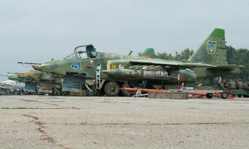 Máy bay cường kích Su-25 của Không quân Ukraine.